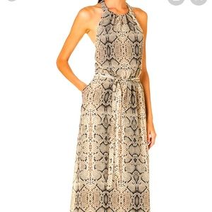 Jessica Simpson Snakeskin Halter Maxi Dress